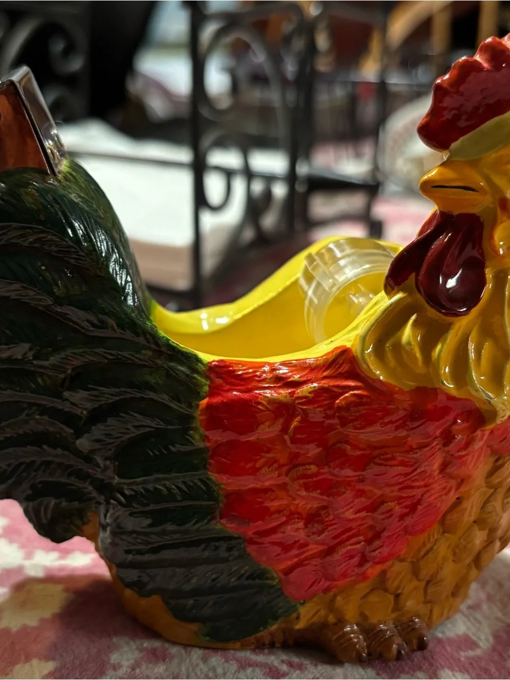 Vintage Ceramic Rooster Tape Dispenser Farmhouse Country Kitchen Decor